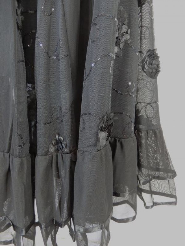 【sk870】社交ダンス衣装　ロングスカート　裾2段テープ　ブラック