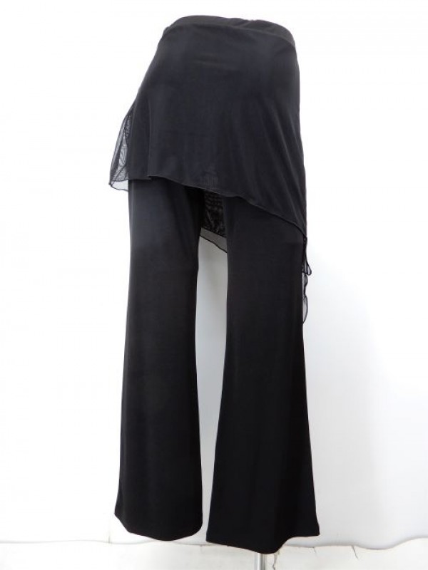 フリーサイズ【p560】ダンスパンツ　メッシュオーバースカート一体化　　ストーン