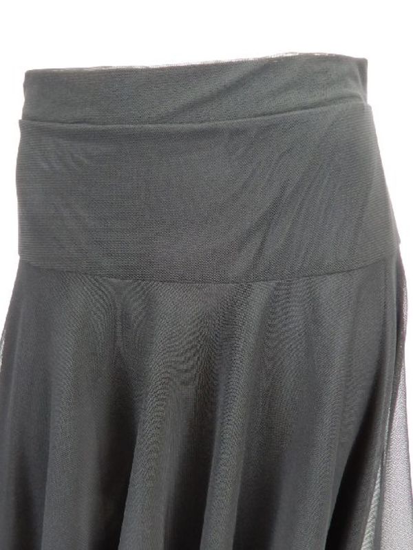 【sk788】社交ダンスミディアムロングスカート　裾テープ　裏付き　ブラック