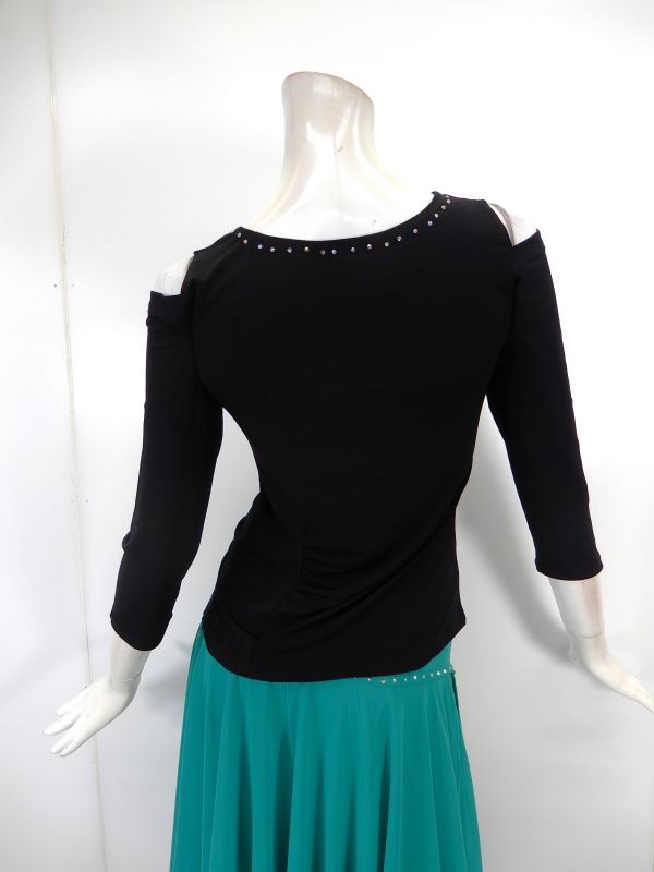 ☆新入荷商品☆【c653】ショルダーホールトップス　ブラック
