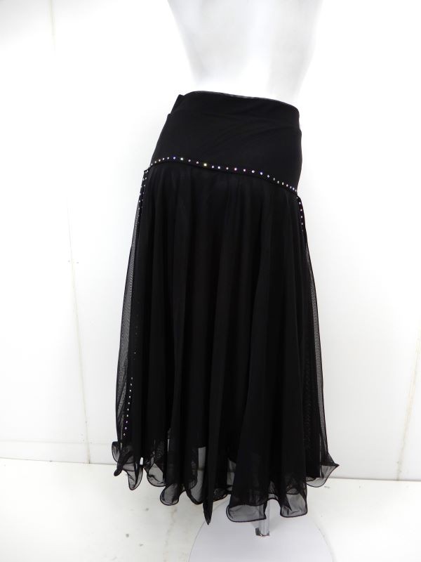 ☆新入荷商品☆【sk923】ロングスカート　ラインストーン　ブラック