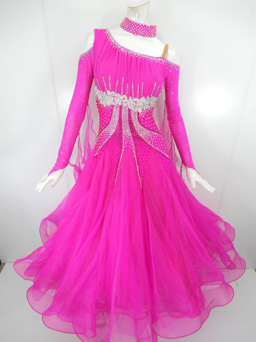 社交ダンス 衣装 ドレス ピンク